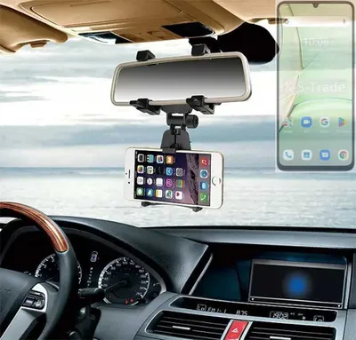 Produktbild von K-S-Trade Smartphone Halterung kompatibel mit UMIDIGI G9T Rückspiegel Halterung schwarz Auto Halterung KFZ Halter