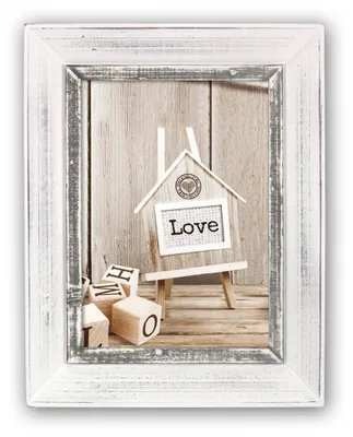 Immagine prodotto di Cornice vintage in legno rettangolare bianca per 15x20 cm