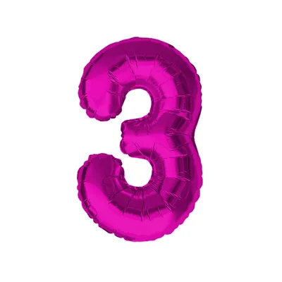 Produktbild von Oblique Unique 1x Folien Luftballon mit Zahl 3 Kinder Geburtstag Jubiläum Silvester Party Deko Ballon pink