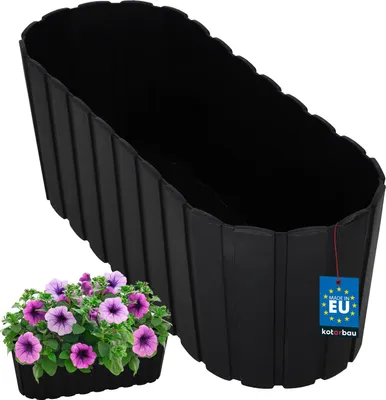 Immagine prodotto di KOTARBAU® Fioriera da Esterno Vasi per Piante da Esterno Plastica 40 x 13 x 13 cm Antracite Vaso Fiori Fioriera Rettangolare da Esterno Rustico
