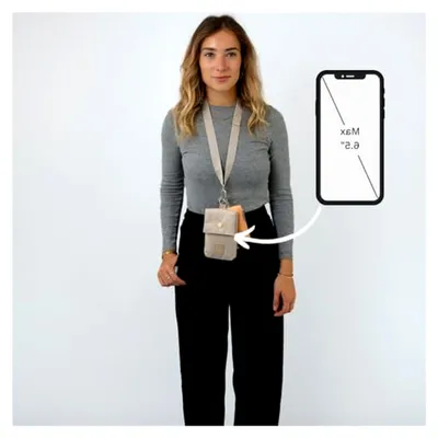 Produktbild von Handytasche zum Umhängen Damen & Herren Beige - Juno - Brusttasche mit Geldbörse für Festival, Urlaub, Freizeit - Kleine Umhängetasche mit Flaschenöffner