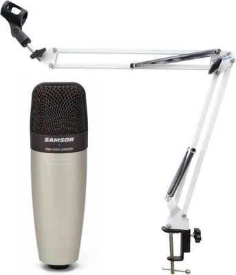 Produktbild von Samson Kondensator-Mikrofon C-01 mit NB35 Gelenkarm Weiss