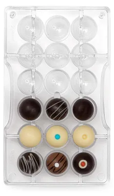 Produktbild von Decora 0050152 Schokoladenform Halbkugel Mit Loch 18 Cav Ø 25 X 12,5 H Mm