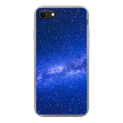 Produktbild von MuchoWow® Handyhülle Schutzhülle Hülle für iPhone 7 Sternenhimmel - Universum - Blau - Jungen - Mädchen - Kinder Silikon Softcase Handy Hülle - Kartenhalter