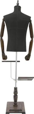 Produktbild von Herren Schaufensterpuppe - Oberkörper Torso - Höhenverstellbar - Winkel Verstellbar - Abnehmbarer Schuhhalter - Hosenhalter - Metallständer - Schulterbreite 43 cm - Dunkelgrau