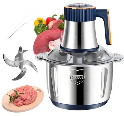 Produktbild von Küchenmaschine Zerkleinerer 5L, elektrisch, Edelstahl, für Fleisch, Gemüse & Teig, 5 Stufen, einfach zu bedienen, vielseitig & robust