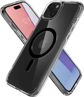 Produktbild von Spigen ACS06661, Cover, Apple, iPhone 15 Plus, 17 cm (6.7"), Schwarz, Transparent