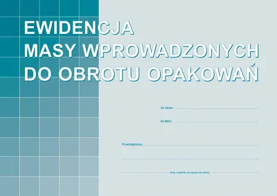 Zdjęcie produktu dla Ewidencja A4 masy opakowań 32 strony