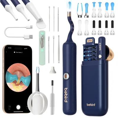 Image de Bebird Otoscope pour enlever le cérumen, caméra 1920P HD pour nettoyer les oreilles, caméra pour nettoyer les oreilles Sac de rangement portable Ear Cleaner