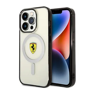 Productafbeelding van Ferrari Outline Magsafe telefoonhoesje voor iPhone 14 Pro Max - Transparant