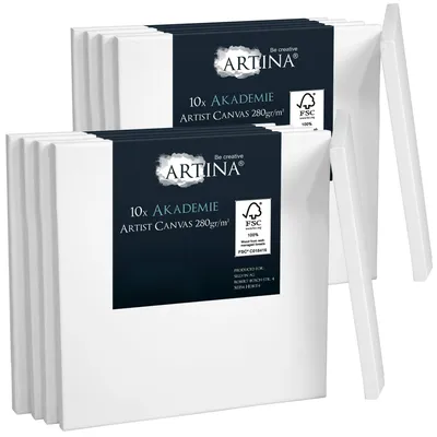 Produktbild von Artina Keilrahmen Leinwand Akademie, 20x20cm, 10er Set