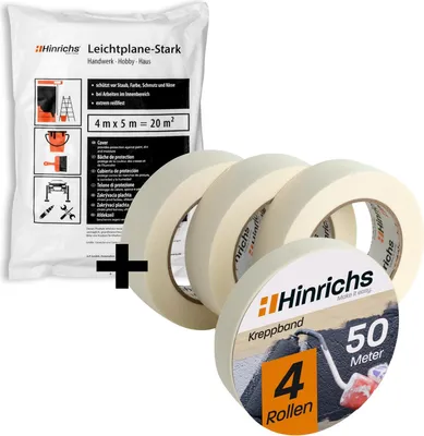 Produktbild von Hinrichs 4x Kreppband + 8x Abdeckfolie
