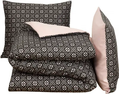 Produktbild von bettbezug 140 x 220 cm Baumwolle rosa/schwarz