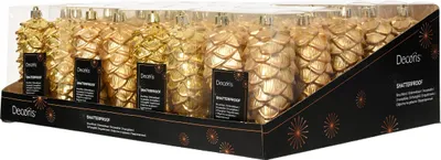 Produktbild von Christbaumschmuck Zapfen 12cm Kunststoff 2 Stück - Gold