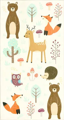 Produktbild von Kinderteppich Romance Nela Waldtiere 80x150 cm