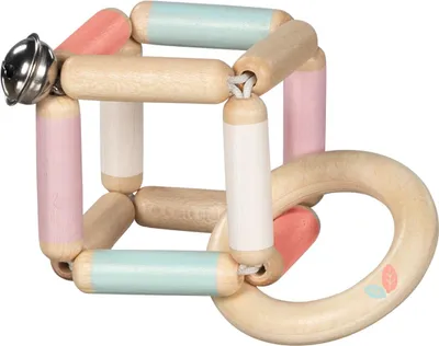 Produktbild von Goki Beißring - Holz Würfel Mädchen Babyspielzeug