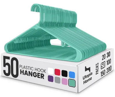 Productafbeelding van Utopia Home, plastic kledinghangers, 50 stuks, kledinghangers met haak, duurzaam