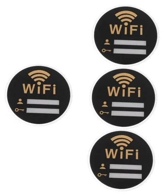 4 Acryl-WLAN-Schilder 15x15 cm für Hotel & Büro