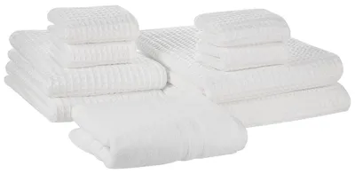 Image de Lot de 9 serviettes en coton blanc Areora Lumarko
