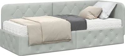 Obrázok produktu pre Rohový rám postele Svetlosivá 80 x 200 cm Zamat