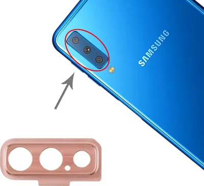 Obrázek produktu pro Objektiv fotoaparátu pro Samsung Galaxy A7 2018 – růžový, náhradní ochranný kryt