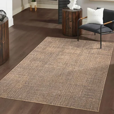 Produktbild von TT Home Waschbarer In-& Outdoorteppich Wetterfest Garten Terrasse Esszimmer Boho Muster Unicolor Meliert Moderner Style Größe 160x220 cm
