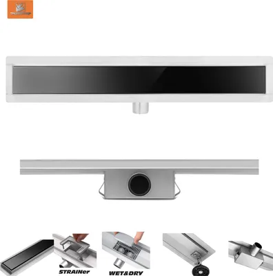 Produktbild von Duschrinne, Bodenablauf 60cm Black Glass