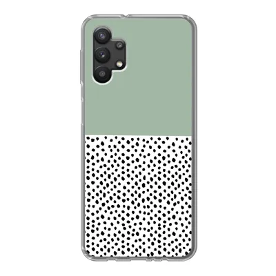 Produktbild von MuchoWow® Handyhülle Schutzhülle Hülle für Samsung Galaxy A32 5G Polka dots - Grün - Schwarz Silikon Softcase Handy Hülle - Softcase