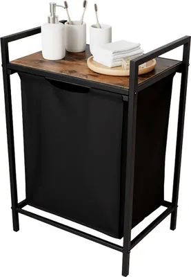 Zdjęcie produktu dla Relaxdays 10052572_8208, 65 l, Prostokątny, Żelazo, MDF, Poliester, Czarny, Brązowy, Brak wzorca, 330 mm