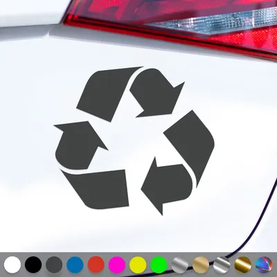 Produktbild von PantherPixel Recycling Aufkleber Mülltrennung Mülltonne Sticker Auto Geschenkidee Farbe Dunkelgrau