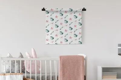 Produktbild von MuchoWow® Wandteppich Wandbehang Flamingo - Muster - Blätter 60x60 cm Tapisserie Dekoration Wandtuch - Dekorationen - Wand Decke