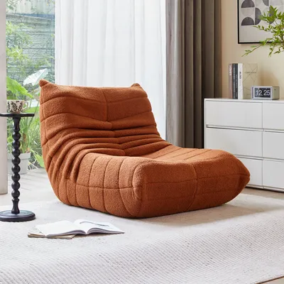 Produktbild von okwish Schlafsofas Relaxsessel mit Rückenlehne, Lazy Sofa, Indoor-Sitzkissen, faltbarer Meditationsstuhl, geeignet für Schlafzimmer, Wohnzimmer, Orange