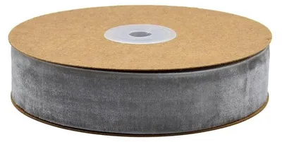 Samtband 10 m x 2,5 cm, weiches Samtband für Geschenke, DIY, Grau, 1 Rolle