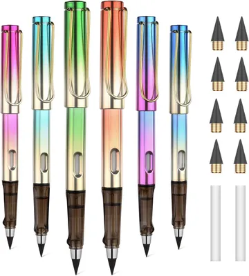Imagen del producto de Juego de bolígrafos sin tinta, 6 unidades, con puntas reemplazables, reutilizables, para uso escolar y de oficina