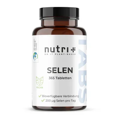 Zdjęcie produktu dla nutri+ Selenium Tablets - Selenium Complex 365 tabletek - w wysokiej dawce i wegańskie