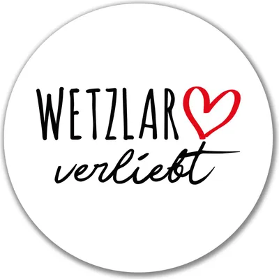 Produktbild von Huuraa Aufkleber Wetzlar verliebt 10cm rund Sticker Geschenkidee