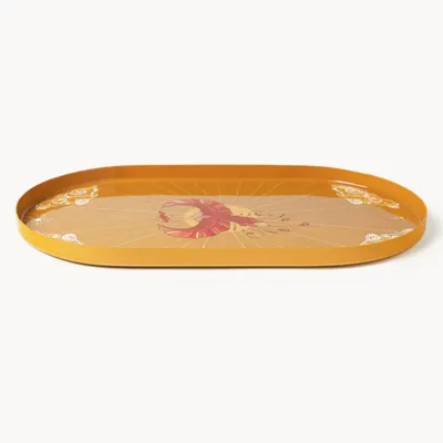 Obrázok produktu pre Dekoratívny servírovací podnos Mystic Orange, vyrobený z kovu