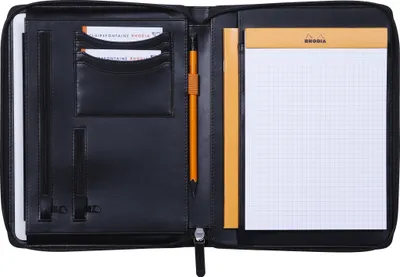 Produktbild von Rhodia Konferenzmappe, kleines Modell 19,5x25,5 cm, für Block A5 Schwarz 168100C