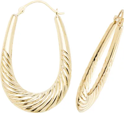 Produktbild von Wunderschöne 9 Karat (375) Gold Damen - Paar Creolen - 33mm*22mm; TRS26394