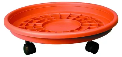 Image de Soucoupe à roulettes D39 - H10 cm - Terre cuite - Fabrication Française