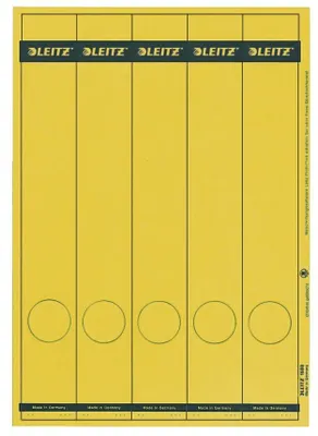 Immagine prodotto di Leitz 1688-00-15 1688 Etichette per dorso in PC - carta, lunghe/strette, 125 pezzi, giallo