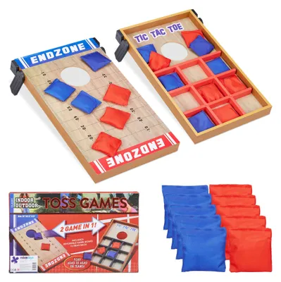 Produktbild von Relaxdays Wurfspiel 2 in 1, Cornhole & Tic Tac Toe, 10 Bean Bags, Geschicklichkeitsspiel, Indoor & Outdoor, mehrfarbig