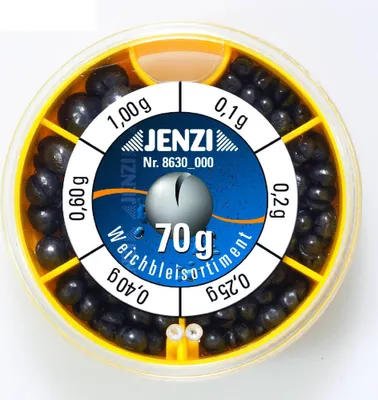 Produktbild von Jenzi Klemmblei Bleischrot Sortiment Set 70g fein