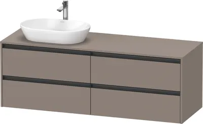 Produktbild von Duravit Ketho.2 Wastafelonderkast 160x55x56,8 cm Mat Basalt