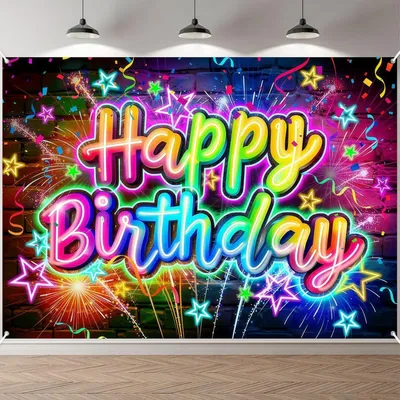 Produktbild von Geburtstagsbanner 210 x 150 cm, schwarz-weiß, für Partydekoration