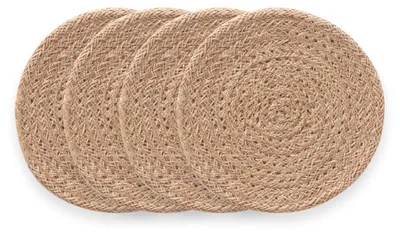Platzsets rund Jute 10x10 cm 4 Stück Untersetzer