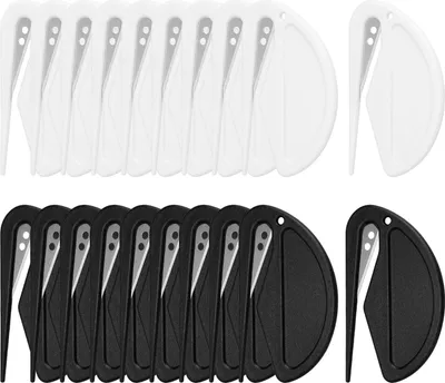 Imagen del producto de Juego de abridores de cartas, 20 unidades, en blanco y , fabricados en ABS y acero inoxidable, para la cocina