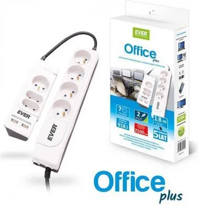 Produktbild von Ever Office Plus 3m Steckdosenleiste Überspannungsschutz
