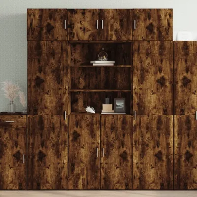 Produktbild von vidaXL Highboard Räuchereiche 80x42,5x185 cm Holzwerkstoff