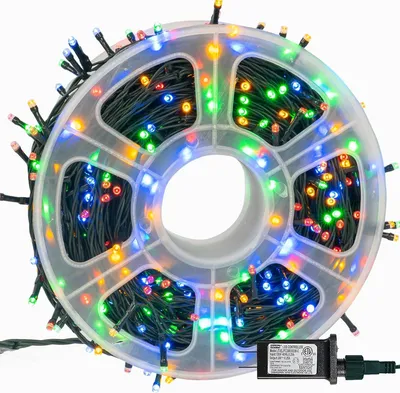 Zdjęcie produktu dla Świąteczny łańcuch świetlny LED 100 m, 480 kolorowych diod LED, 8 trybów migania, wodoodporny, do użytku wewnętrznego i zewnętrznego